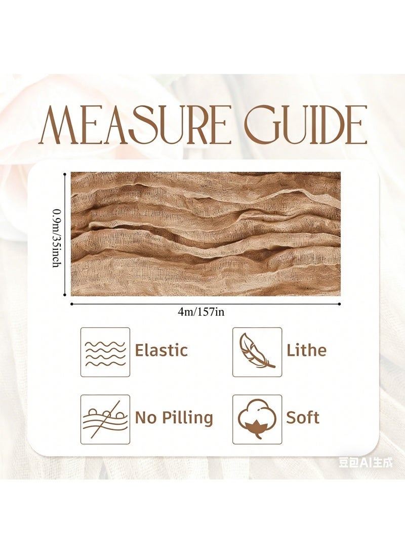 Cheesecloth Table Runner, 90 x 400 cm Boho Gauze Table Decor, Translucent Tablecloth for Wedding Reception Bridal Shower Party Decoration Table Centerpiece - Image 2